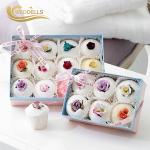 Custom 160g Bath Bomb Gift Sets Flowers Scents Shrinking Wrap Logo Label