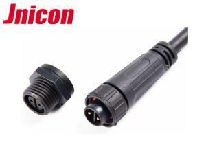 China 2 Conductor Waterproof Plug And Socket Cable Connector All Black Screw Connecting factory