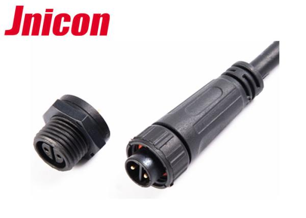 2 Conductor Waterproof Plug And Socket Cable Connector All Black Screw