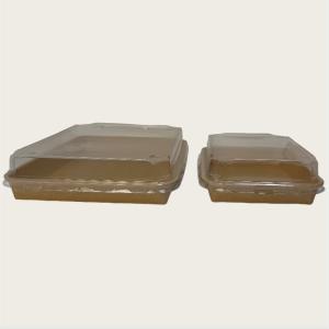 China Food Grade Eco-Friendly Kraft Paper Food Packaging Disposable Cardboard Paper Takeaway Container For Sushi factory