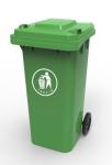 120L Contenedores De Basura De Plastico Plastic Dustbin Storage Bucket 2 Wheels,