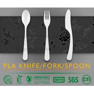 China biodegradable and compostable PLA cutlery set, food cutlery set, biodegradable cutlery knife fork spoon factory