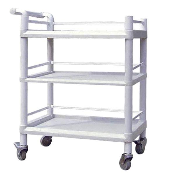 Strong Load Bearing Utlity Medical Instrument Trolley 3 Tiers Plastic Trolley