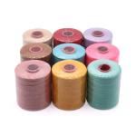 Custom 0.8mm 1mm 100% Polyester Flat Waxed Braided Thread Waterproof for Leather