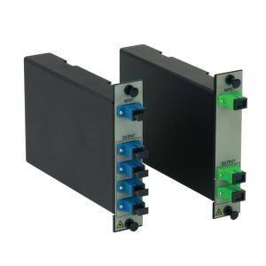 China 1x2 / 1x4 Fiber Optic Splitter LGX Cassette Coupler Polarization Insensitivity factory