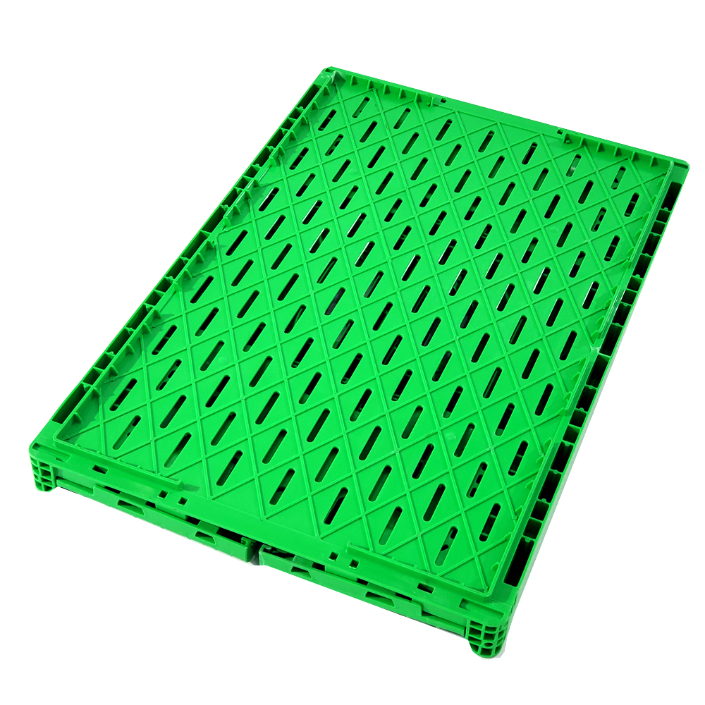 Collapsible Stackable Plastic Crate for Easy Transportation of Agricultural Goods