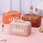 Customized New Arrival Luxury Portable Pu Large White Leather Travel Toiletry