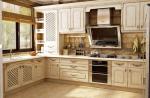 Simple European Solid Wood Kitchen Cabinets Top Line Grid Doors