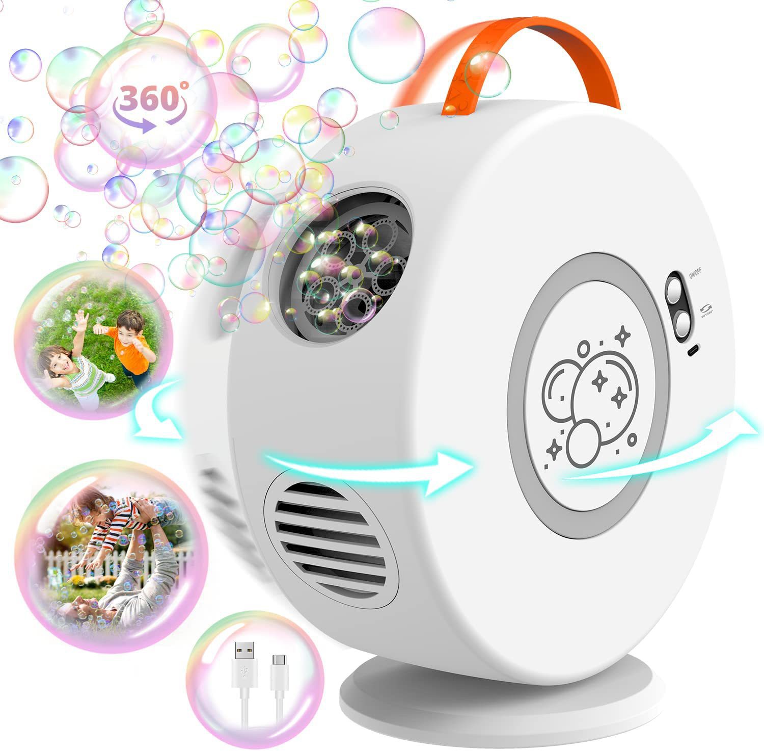Other Educational Toys Fully Automatic 360 Degree Rotation Outdoor Circular Bubble Machine