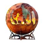 Sphere Design Corten Steel Firepits Rustic Red Or Customized Finish