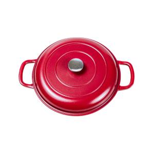 3.6qt Shallow Enamel Casserole Dish With Lid Multifunctional