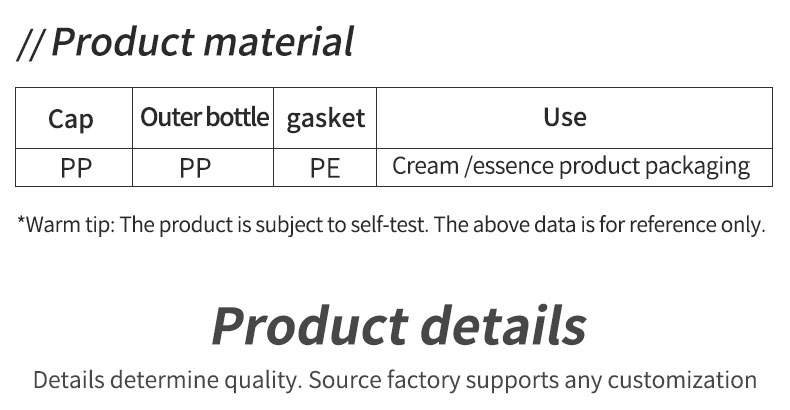 Silk Printing 15ml Perfume Bottle 12g 20g 40g Empty PP Plastic Jar for Cosmetic