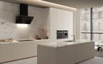 Customized White Melamine Kitchen Cabinets Fitted With Stainless Steel Sink