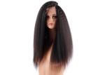 Resilient Thick Virgin Remy Human Lace Front Wigs 18" Kinky Straight Comb Easily