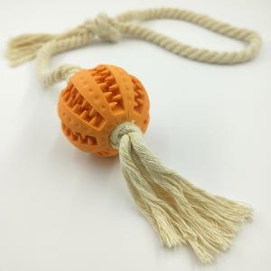 China Dog Chew Cotton Rope Biting Knot Toy Rubber Biting Pet Molar Ball factory