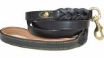 Rust Proof Handmade Dog Leather Leashes , Braided Leather Dog Lead 4" 6"