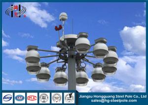 China Powder Coated 1000W Flood Lighting High Mast Light Pole with Lifting System factory