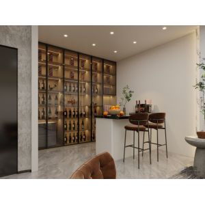 Fadior Stainless Steel Wine Cabinet - Modern Design & Ample Storage