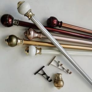 China Bedroom Anodizing Carving 7.2m Wrought Iron Curtain Pole factory