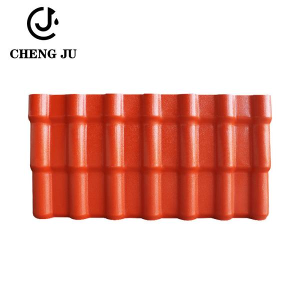 Orange Color PVC Roof Tile Bamboo Joint Roofing Resinvilla Tile 20ft Glazed Roof