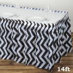 Black Stripe Modern Plain Style Square table skirt Party Event Supplies