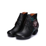 S081 2020 autumn and winter new wedge heel women's shoes retro handmade leather
