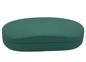 China Clamshell Metal Spectacle Eyeglass Case PVC Leather factory