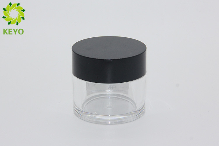 50g Clear Thick Wall Face Mask Jar PETG Plastic Made With Black Screw Cap