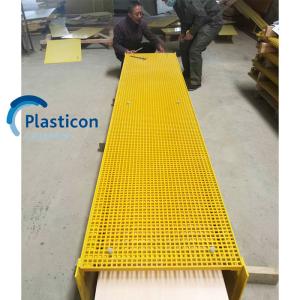 China Yellow Glass Fiber Grating Heavy Duty Fiberglass Grating 1000kg/M2 Load Capacity factory
