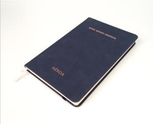 China Sturdy Elastic Band Time Schedule Planner , Suede Feel Synthetic Leather Agenda Planner factory