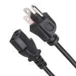 UL Approved Heavy Duty Black PVC Jacket USA Power Cord NEMA5-15P