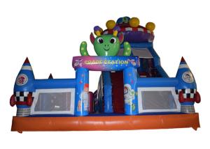 China Big Inflatable Space Station Fun City , Inflatable Space Site Amusement Park Jumping House factory