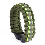 Survival Bracelet, Fire Starter Made of Flint and Steel, Whistle and Compass,