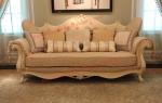 Luxury French-type Sofa set made by Wooden Carving Frame with Fabric Upholstery