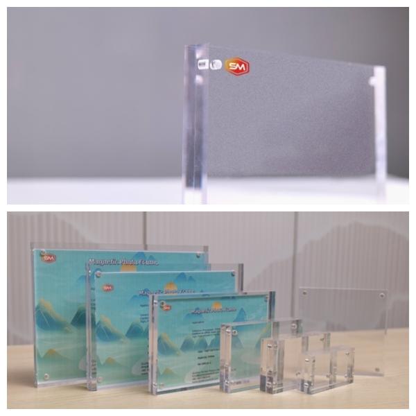 China Custom Multiple Size Double Sided Clear Acrylic Magnetic Photo Frame factory