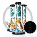 Rick And Morty Art Bong 7mm Glass Smoking Water Pipe With 14MM Bowl