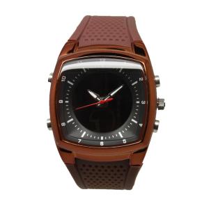China Men's Dual Time Digital Wrist Watches Double Movement Analog Quartz Watches factory