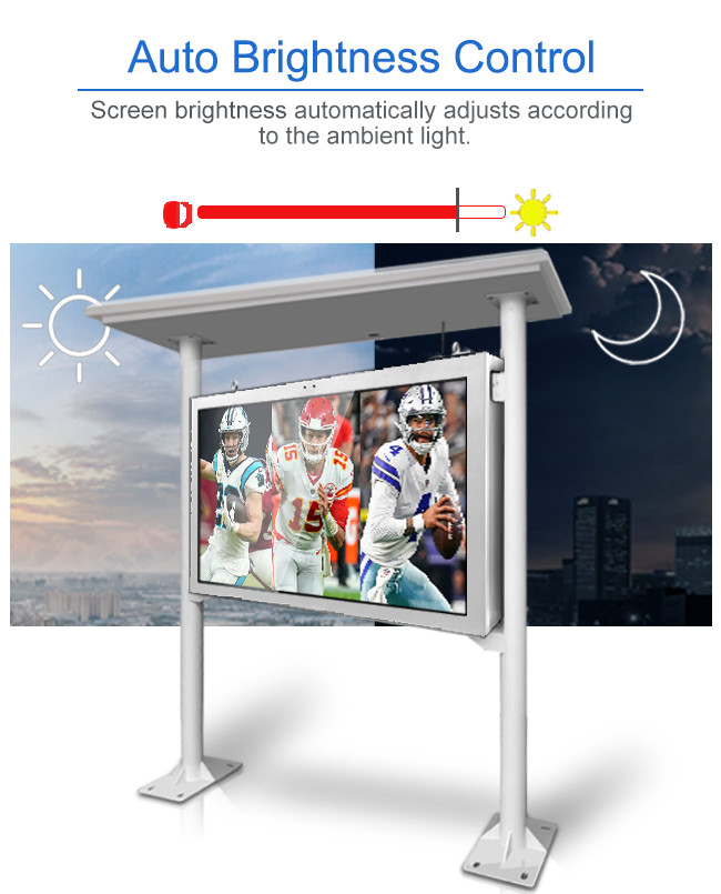 75" Outdoor LCD Digital Signage High Bright Waterproof Rustproof 4K Resolution