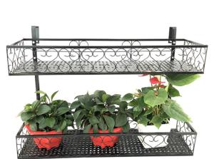 China Outdoor Double Layer 4.41lb Metal Flower Stand factory