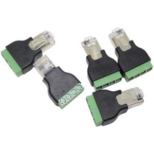 RJ45 Network Male Plug 8P8C to 4 Pin Screw Terminal Blocks RS485 Adapter