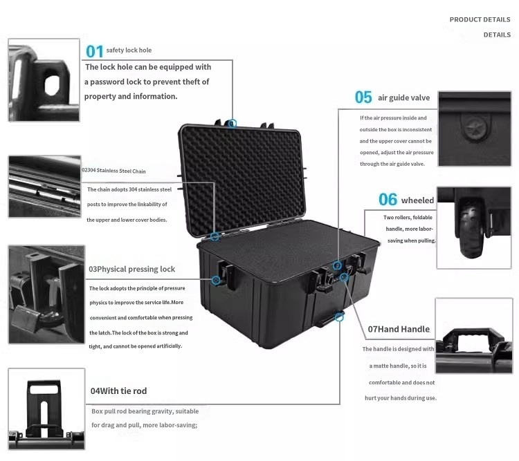 Photographic Equipment Custom Tool Box Shockproof Hard Plastic Travel Case
