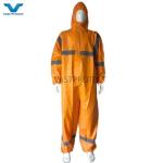 OEM Accepted Safety Coverall With Reflective Tape Chemical Diposable PP PE