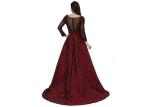 Purplish Red Women Party Long Sleeve Evening Gowns / Vintage Nightdress