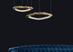 Light luxury copper ring staggered chandelier restaurant living room creative