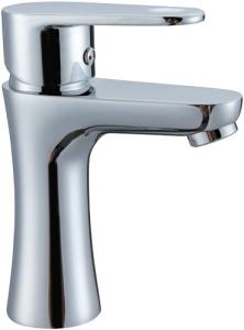 China Chrome Polished Single Hole Bathroom Sink Faucet factory