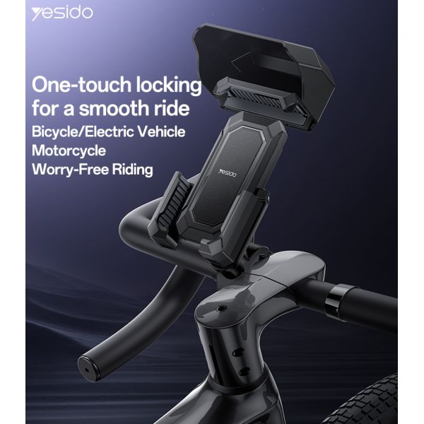 360 Degree Adjustable Bicycle Phone Holder with Mechanical Locking for Stable Non-Shaking Ride