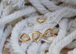 Irregular Circle 9k Gold Earrings 8mm Dimension for Anniversary
