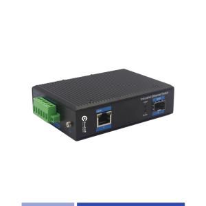 China Industrial Fiber Media Converter 10/100/1000M 1 SFP with 1 RJ45 port Singlemode SMF Duplex 1310nm 20KM factory