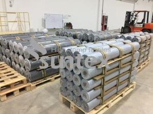 China Silver Grey Silicone Coated Fiberglass Fabric For Fireproof Removable Insulation Blankets factory