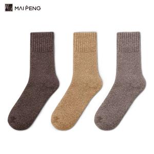 China Thick Warm Cozy Solid Color Wool Socks Terry Winter Crew Socks factory